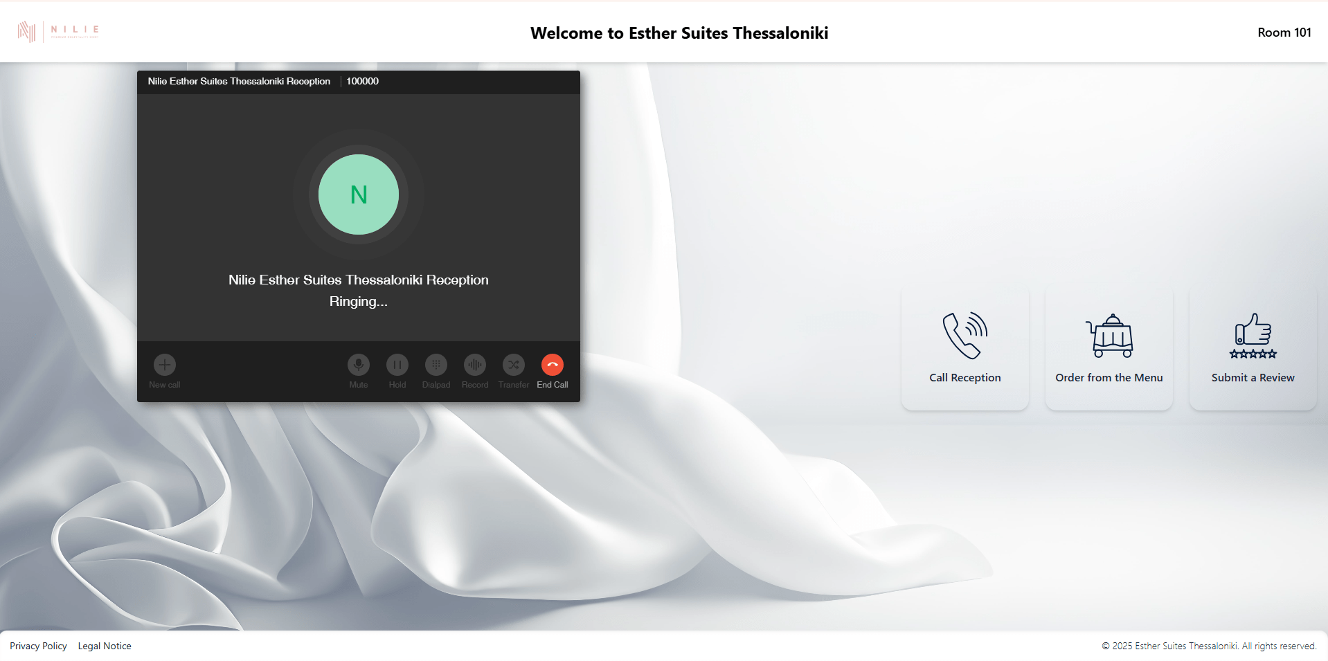 Reception Interface BnBpilot App